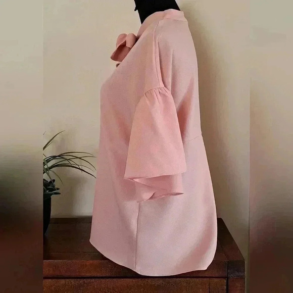 ❤️ Suzy Sheir Tie Neck Blouse Pink XS - Picture 2 of 11